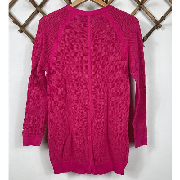FreeLoader Waffle Knit Pullover Sweater in Hot Pink Women's Size M - Picture 2 of 6